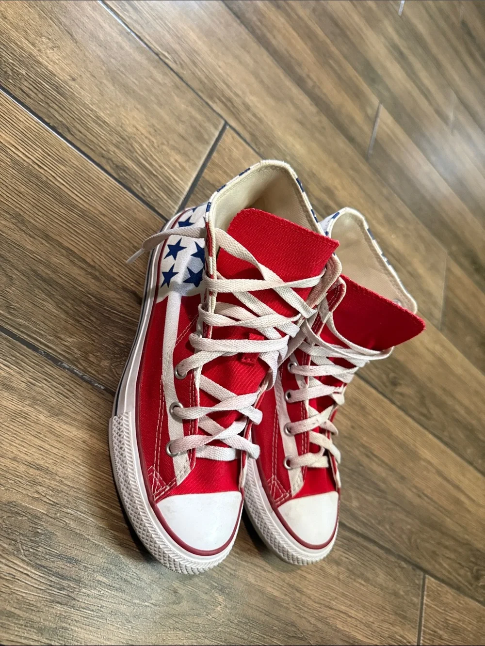 Converse Youth Kid's Unisex American Flag High Top Sneakers - Size 5